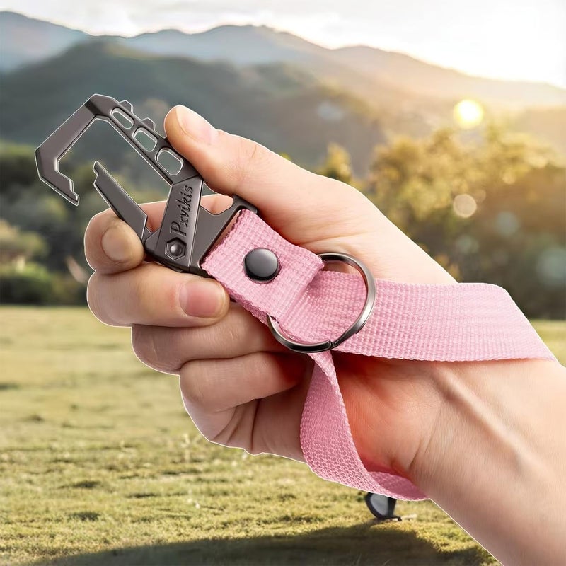 Pxvikis Metal heavy duty key chain carabiner clip bottle opener wrist lanyard ring car key fob unisex for men and women - Image 4